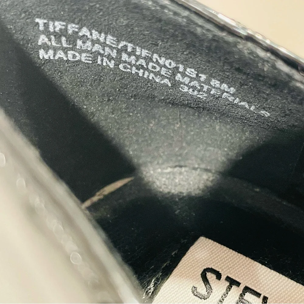 Steve Madden “Tiffane” Black Platform Mary Janes Block Heel Square Toe Shoe EUC